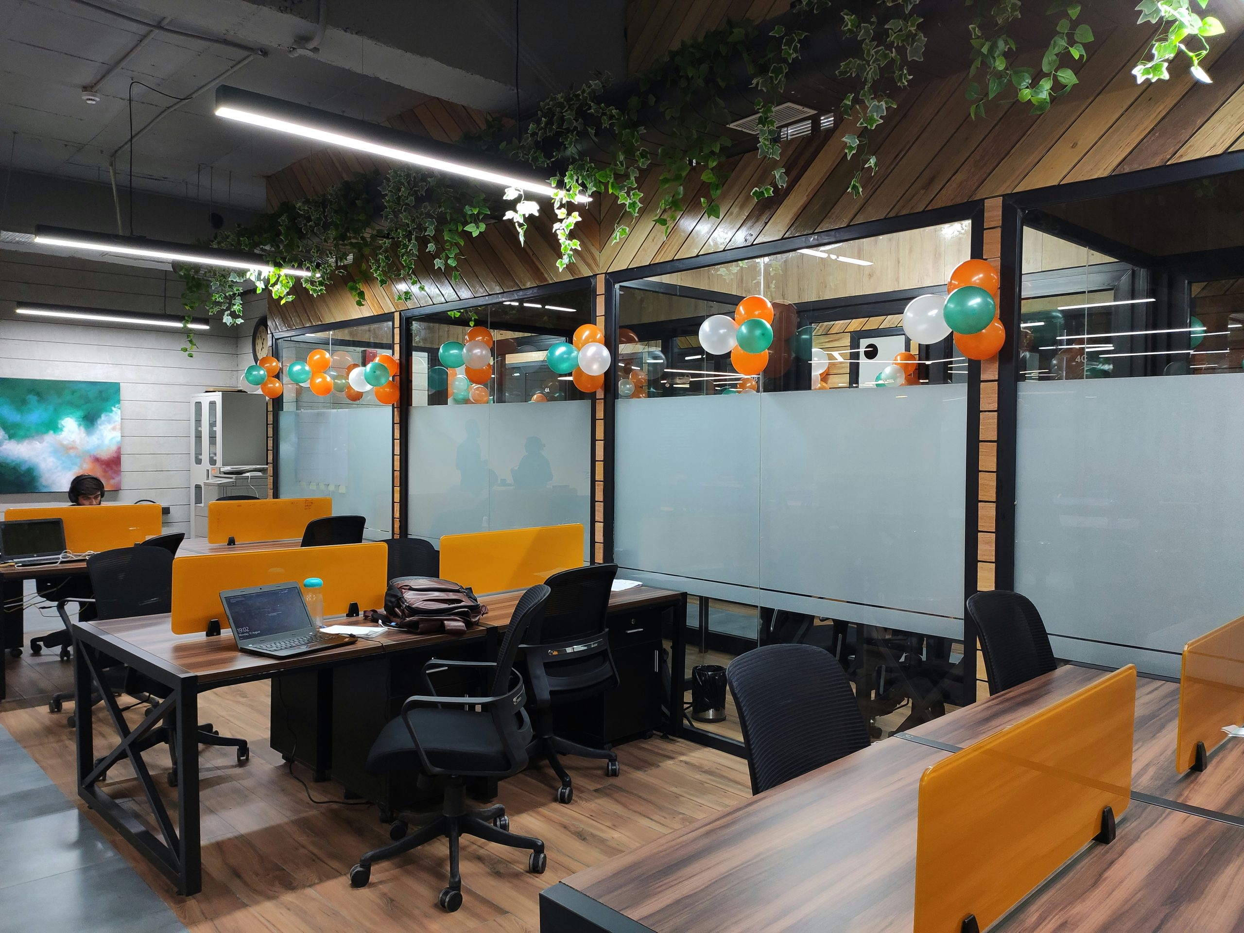 "Empty professional office meeting room with best IT solution