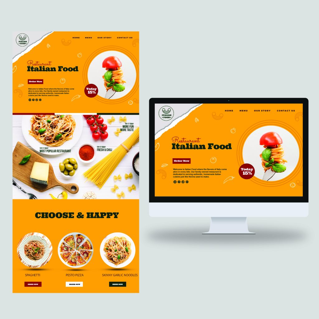 ui and ux for the hungry panda Italian cuisine
