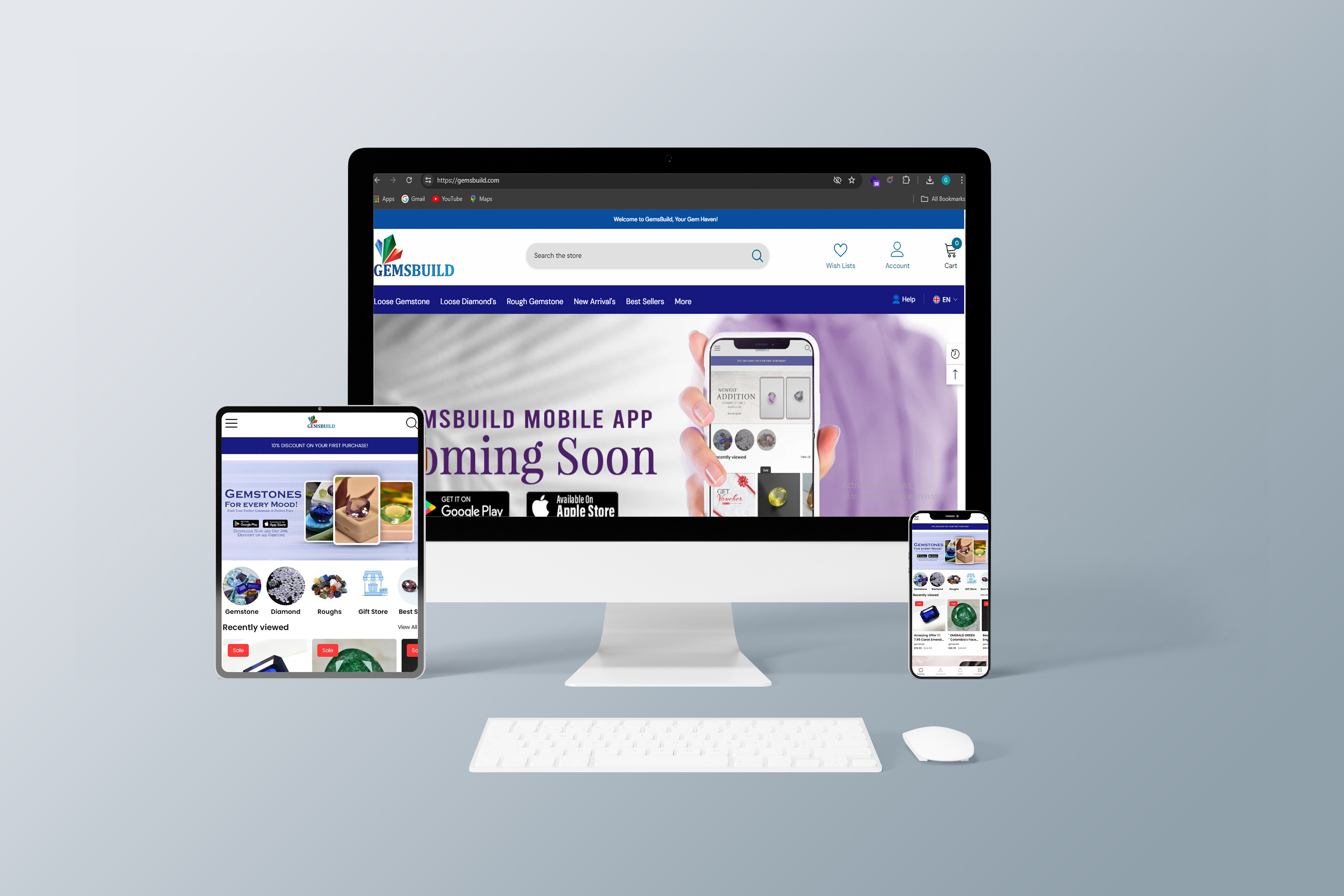 Gemsbuild website, DIGITAL DECIMAL SHOPIFY WEBSITE DEVELOPMENT PORTFOLIO