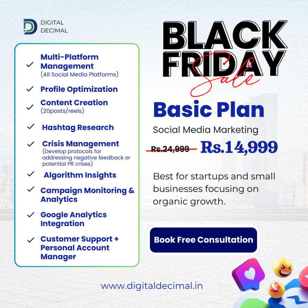 Digital decimal basic plan of social media marketing