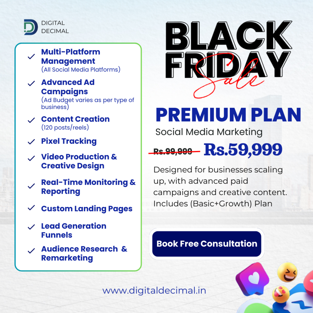 Digital decimal premium plan of social media marketing